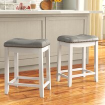 White bar stools discount with gray seat